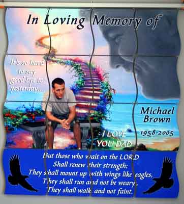 In Loving Memory 4ft x 4ft Mural made with sublimation printing